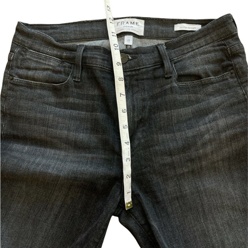 Frame Le High Straight Raw Edge Jeans Ironsides - Picture 9 of 10